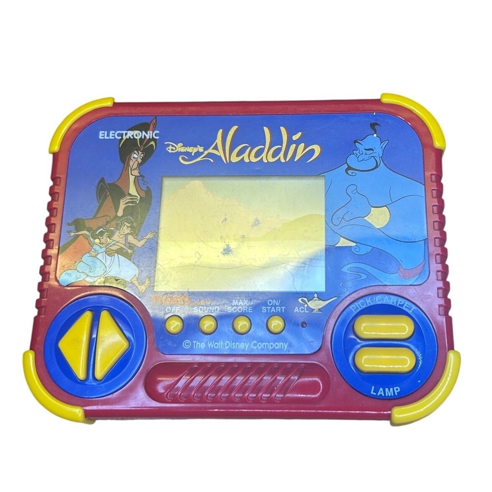 Tiger Electronics Aladdin Handheld Game Red Plastic Vintage 1990‎